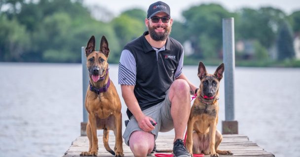 Dog Trainer in Madison with two dogs