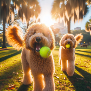Golden doodles during training