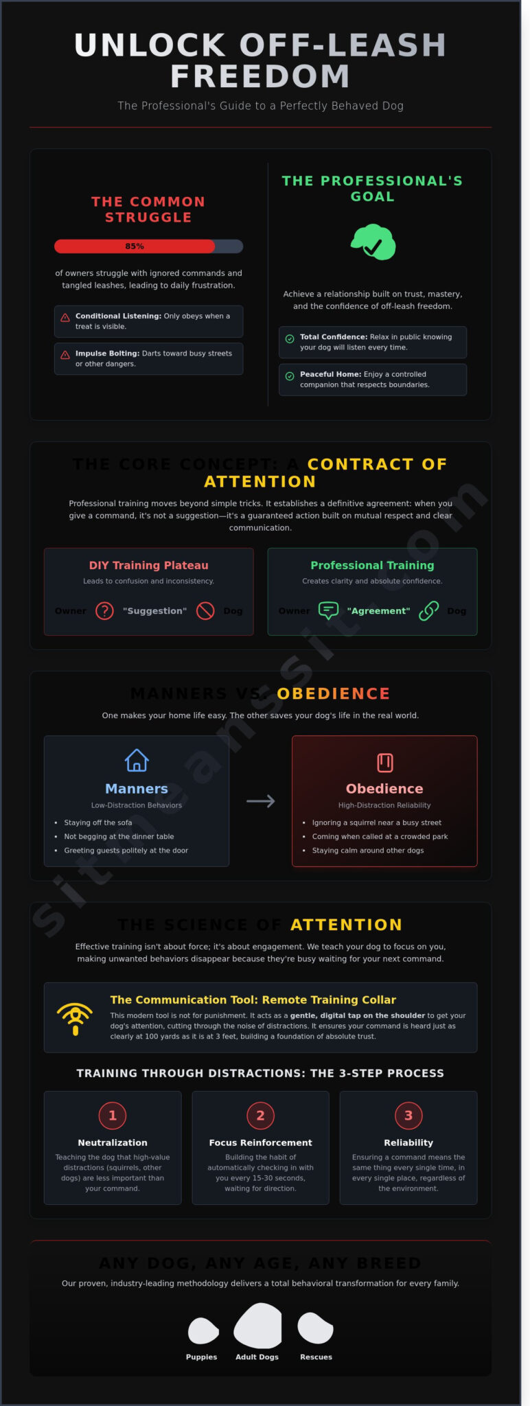 Professional Dog Obedience Trainers: Achieve Total Off-Leash Freedom