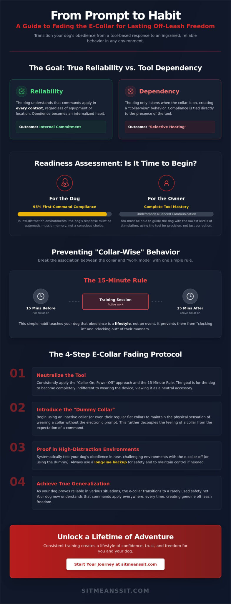 How to Fade the E-Collar After Training: A Guide to Total Off-Leash Reliability